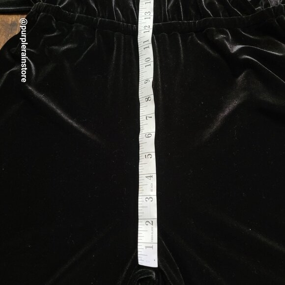 Halogen Velvet Wide Leg Crop Jumpsuit S Belted Stretch Dark Coquette Minimalist - Picture 9 of 12